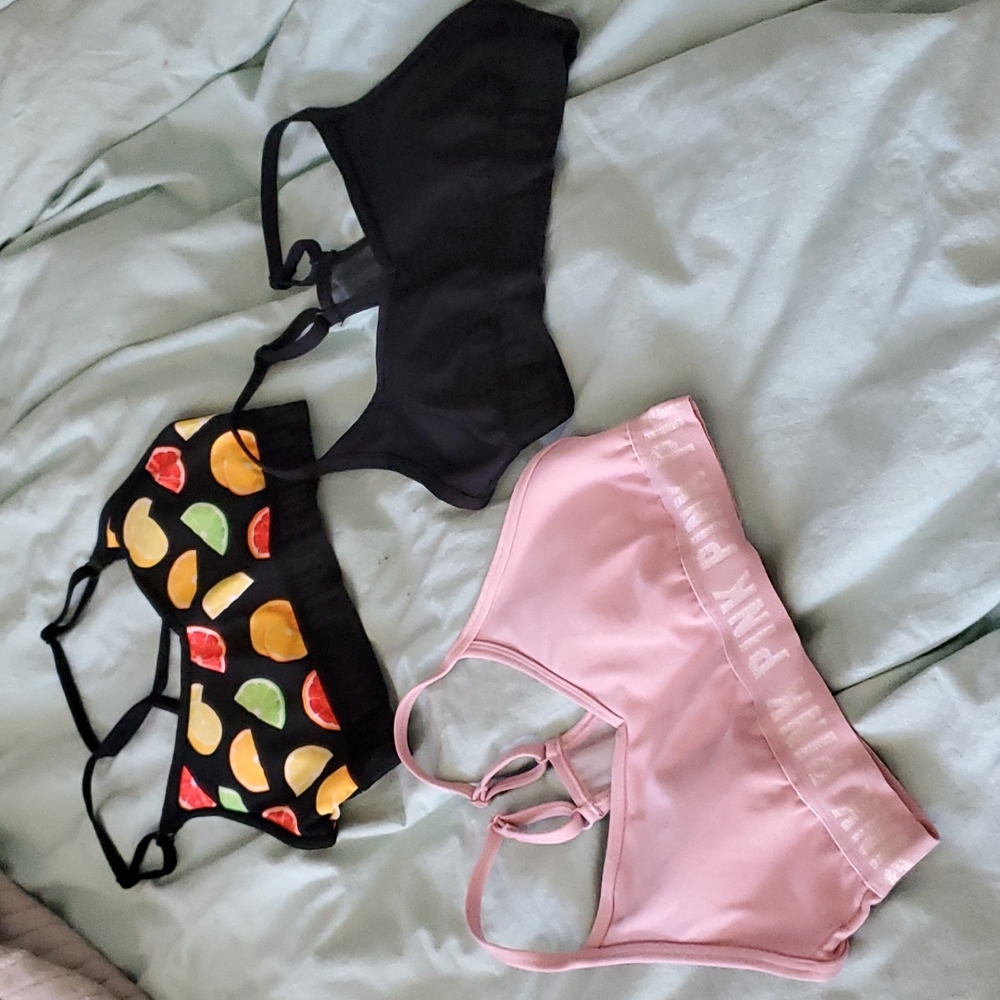 3 Pink Sports Bras NWOT